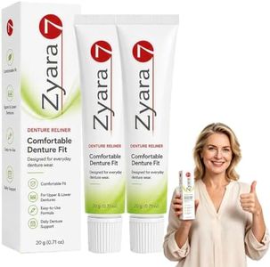 Zyara for Dentures, Denture Reliner Cream Adhesive for Upper and Lower, Long-Lasting Denture Reliner Cream for Full & Partial Plates, Comfortable Fit, Easy Daily Use (2 Pack)
