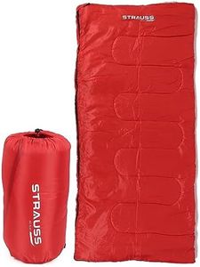 STRAUSS Camping Sleeping Bag 8°C to -20°C | Can Be Used in Summer, Spring and Winter | Lightweight and Portable | Ideal for Travel Camping Hiking and Trekking | for Adults & Kids,(Red)