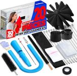 Holikme 30feet Dryer Vent Cleaning Kit Include Dryer Vent Brush, Blue Dryer Lint Vacuum Attachment Dryer Lint Trap Brush, Vacuum & Dryer Adapters