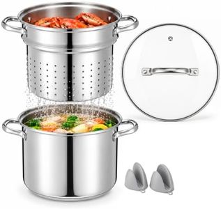 Coksdri 8qt Stock Pot with Strainer and Lid, Stainless Steel Pasta Pot | Induction and Oven Safe, PFAS and PFOA Free, Dishwasher Safe, Great for Soup, Corn, Lobster, Meal Prep, 4-6 Family Meals