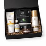 The Man Company Skin Care Kit with Vitamin C Face Wash, Face Serum, Daily Moisturising Cream, No Gas Perfume for Man & Charcoal Sheet Mask | Enriched with Hyaluronic Acid - Pack of 5 | Anniversary gift set | Valentine Gift Set For Man