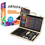 ARTISTIK Sketching Art Set with Mannequin - Artists Sketching & Colouring Case Supplies Provides Variety Sketch Coloring for Beginners, Gifts for Artists, and Adults