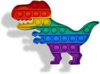 OZZEVO 1 Pack Dinosaur Rainbow Pop Fidget Toys Poppet Its Push Pop Bubble Fidget Popping Sensory Toy for Kids and Adults Fidget Popper Stress Relief - 1 x Dinosaur