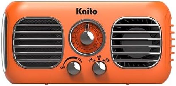 Kaito KA777 Emergency Radio & Portable Fan – AM/FM NOAA Weather Radio and 4,000 mAh Power Bank Rechargeable with Solar Panel and Hand Crank (Orange)