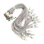 Excellentcrafts Silver 15 Inches Pearl Braided Zari Silk Necklace Dori with Hook and Tassel for Women (Pack Of 3 Pcs) (Silver)