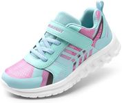 DREAM PAIRS Girls Boys Shoes Kids Tennis EZ-Ons Quicksteps School Sneakers Breathable Running Athletic Shoes,Size 1 Little Kid,Mint Green/Pink,KD18002-1