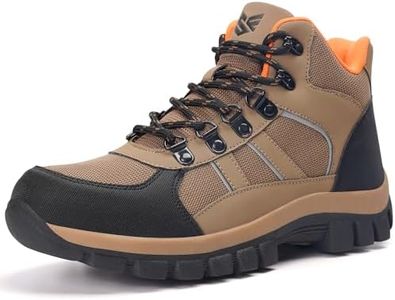 WYJXFHL Steel Toe Boots for Men Women Non-slip Puncture Proof Safety Work Shoes for Indestructible Construction Working and Daily Wear Brown