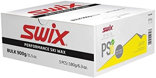 PS10-90 - PRO Speed Wax Shop - PS10 Yellow - 32+ Degrees Fahrenheit - Bulk 5 x 180g Bars - Fluoro Free - Ski or Snowboard - Warm Conditions - Cleaning Storage