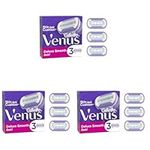 Gillette Venus Deluxe Smooth Swirl Razor Blades Women, Pack of 9 Razor Blade Refills, Lubrastrip with A Touch of Vitamin E, SkinCushion Helps Protect from Shave Irritation