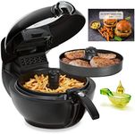 Tefal YV9708 ActiFry Genius XL 2in1 Heißluftfritteuse mit Rührarm | Testsieger | 1,7 kg für 8 Personen | 9 automatische Menüs | 2 Speisen gleichzeitig | gesunde Friteuse ohne Öl, Schwarz