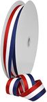 Morex Ribbon 93605/100-914 Striped Grosgrain Ribbon 1" X 100 YD Patriotic Ribbon for Gift Wrapping, Red/White/Blue, 4th of July Decorations, American Flags Art Supplies Gift Ribbons for Crafts