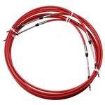 Motoforti 2pcs 13ft 157 Inch Throttle Shift Remote Control Box Cable Red