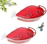 Solution4Patio 2 Pack Window Hummingbird Feeders, mangeoire colibri fenêtre, New Upgrade Stronger Suction Cups, 13-Ounce Nectar Capacity, Jewel Box Designed #G-B115B00-US