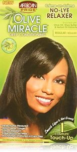 African Pride Olive Miracle 1 Touch-Up Kit Regular - Contains Aloe Vera, Castor Oil & Biotin, 1 Kit