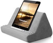 Soft Tablet Stand Pillow with Pocket,Tablet Cushion Stand,Adjustable 3 Viewing Angle,Lazy Holder Stand for Bed Sofa,Compatible with iPads Tablets eReaders Smartphones Books Magazines（Grey）