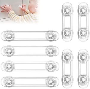 Redamancy 8pcs Child Safety Locks, Child Locks for Cabinets, Transparent Child Safety Cupboard Door Lock, for Fridge, Cabinets, Drawers, Toilet Easy Install, No Tools Needed