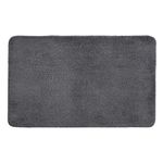 Allure Luxury Deep Pile Microfibre Bath Mat, Non-Slip, 50 x 80cm, Quick Dry & Easy Care (Charcoal Grey)