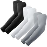 ZORNITSA UV Sun Protection Cooling Arm Sleeve - Running, Cycling, Cricket, Biking, Riding, Sports (3 Pairs: 1 Pair Black, 1 Pair Grey, 1 Pair White)