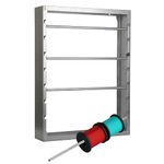 MYOYAY Wire Spool Rack 34x25x6 Inch Cold-Rolled Steel Wire/Cable Dispenser with 4 Adjustable Rods Wall Mounted Spool Storage Rack Wire Holder for Electrical Industrial Retail Use