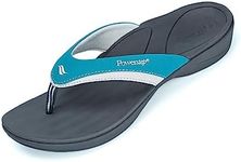 PowerStep ArchWear, Arch Supporting Thong Sandal, Women's Orthotic Casual Dress Flip Flop, Teal, 7