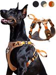 JC HOUSE Dog Harness, No Pull 3M Reflective Lightweight Vest Air Soft Mesh for Large Medium Small Dogs Adjustable Tactical Harness with Easy Control Handle for Walking Training Running, Camo Orange XL