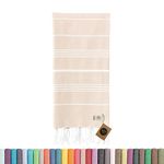 KZY LONDON Beach Towel - Large Turkish Beach Towels for Camping, Swimming, Bath, Gym, Picnic - Quick Dry, Super Absorbent, Lightweight, Compact Cotton Hammam Towels for Adults, Men, Kids (Beige)