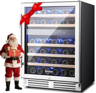 BODEGA 24 Inch Wine Fridge Dual Zone, 46 Bottle, Built-In or Under Counter Freestanding Wine Cooler Refrigerator With Stainless Steel Handle, Wine Cooler With Lock, Energy Efficient,For Home, Kitchen