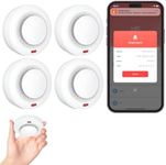 Smart Smoke Detector Fire Alarm, Wi-Fi Smoke Detector with App Notifications, Wireless Smoke Detector, Smoke Alarms & Battery Operated Smoke Detector, 4 Pack