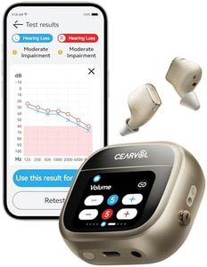 Cearvol Wave OTC Hearing Aids with Bluetooth - Easy Touchscreen Control, Rechargeable, Mild to Moderate Severe Hearing Loss for Seniors & Adults (Starlight)