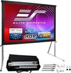 Elite Screens Yard Master 2, 135 inch Outdoor Projector Screen w/ Stand 4:3, 8K 4K Ultra HD 3D Portable Fast Folding Movie Theater Indoor REAR Projection, OMS135VR2 - US Based Company 2-YEAR WARRANTY