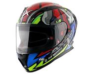 Axor Street Bobby Motorbike Helmet Black Red-L