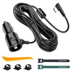 Range Tour Dash Camera Car Charger, USB-C Interfaces, L-Type Driving Recorders Power Cord Universal Car Adapter Power Cord 22AWG 3.5m/11.5ft 12V/24V to DC5V 2.5A