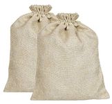 Kuber Industries Jute Medium Size Potli Gift Bags Wedding Hessian Jute Medium Size Bags Linen Jewelry Pouches with Drawstring for Birthday, Party, Wedding Favors-Pack of 3 (Gold) (HS_36_LUGGAGE019522)