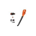 BLACK+DECKER 20V MAX Cordless Blower, 130 MPH, Lightweight Sweeper for Hard Surfaces and Mulched Areas (LSW221-CA) Orange