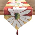 Tache Floral Daisey Red Yellow Table Runners Decorative Long Kitchen Dining Table Tapestry Table Linen Spring Summer Home Decor (13 x 120, Loves Me Not}