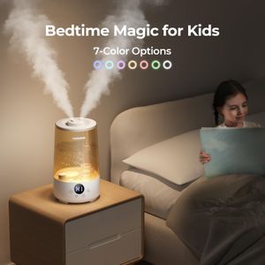 Homvana 3.6L Cool Mist Humidifier – Grey, Large Room Air Moisturizer