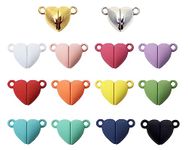 Tupalizy Magnetic Necklace Clasps Heart Beads Pendant Charms for Jewelry Making Couples Friendship Bracelets Necklaces Jump Rings Keychains Accessories DIY Crafts Valentine's Day Gifts,Multicolor,