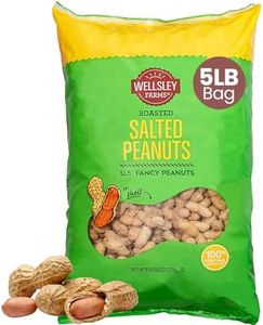 Wellsley Farms Salted Roasted Peanuts In Shell, USA Grown Whole, Non-GMO, Gluten-Free, Vegan, Cholesterol-Free, Shell-Cracking Snack for Game Day, BBQ & Travel, 5 lb Bag