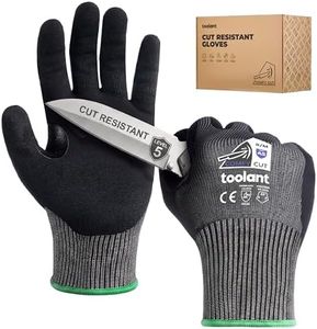 toolant ComfyCut A5 Cut Resistant Work Gloves, ANSI & EN388 Certified Protection with Second Skin Comfort, Fiberglass-Free, Touchscreen & Flexible Grip, for Woodworking, Warehouse, Assembly, Large
