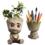 Vikarafty Baby Groot Flowerpot Succulent Planters Pot,Cute Groot Model for Garden Decor and Toy Pens Holder