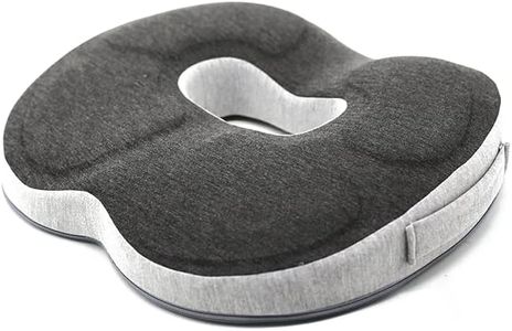 Gautio Coccyx Seat Cushion, Tailbone Hemorrhoid Cushion Pain Relief for Sores & Sciatica, Soft Memory Foam Donut Pillow with Non-Slip Bottom for Office, Gaming Desk Chairs (Grey)