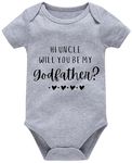 Hi Uncle Will You Be My Godfather Baby Onesie Funny Infant Boys Girls Creeper Cute Newborn Bodysuit Cotton