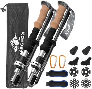 BGFOX 3K Carbon Fiber Collapsible Hiking Poles for Men & Women - Telescoping Walking Stick with Anti-Slip Cork EVA Grip,Aluminum Lock,Tungsten Tip & Bastones de Trekking,Walking Poles for Hiking
