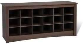 Prepac Shoe Cubbie Bench, 24" x 48" x 16", Espresso