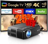 4K Google TV Projector, Portable Sm