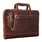 STILORD 'Pierce' Leather Laptop Bag with Handle A4 Portfolio Vintage Messenger Bag for 13.3' MacBooks Business Bag Laptop Satchel Briefcase Genuine Leather, Colour:Porto - Cognac