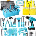 LOYO Kids Tool Set - 50Pcs Toddler Tool Set with Kids Tool Box & Electric Toy Drill, Construction Toys Play for Toddler Boys Age 3 4 5 6 7 Years Old