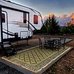 Stylish Camping L118187WL 8-feet by 18-feet LED Illuminated Patio Mat - Outdoor Patio Brown/Beige RV Camping Mat