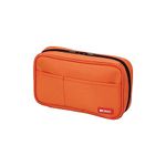 Lihit Lab Pen Holder with Double Zipper, Orange, Standard: 7.9 x 2.0 x 4.7