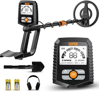 SUNPOW Metal Detector for Adults & Kids, Kids Metal Detector Waterproof for Gold Detecting, Stable Anti-Interference, Higher Accuracy, Bigger LCD Display, 4 Modes, IP68 Search Coil, OT-MD13